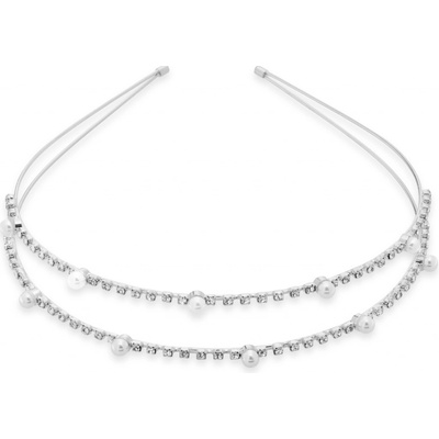 Troli Elegantní dvojitá čelenka do vlasů s krystaly