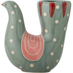 Bloomingville Зелена глинена ръчно рисувана ваза (височина 19 cm) Trudy - Bloomingville (82062732)