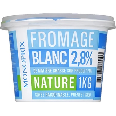 Monoprix Fromage Blanc Čerstvý francouzský jogurt s nízkým obsahem tuku 2,8% 1 kg