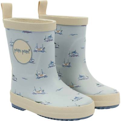 Pom Pom GumBoots PM0005 Pearl Blue Boat
