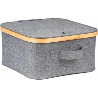 G21 Úložný box 30 x 30 x 15 cm bambusový s víkem šedý