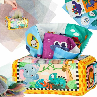 Wowo Sorter tkanivá box zmyslové montessori plyšové čísla písmená