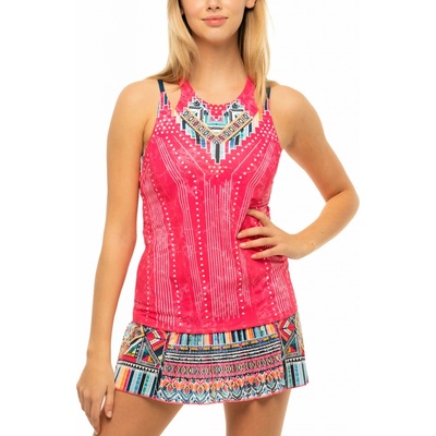Lucky in Love Pretty In Ink Bralette Tank Shocking Pink
