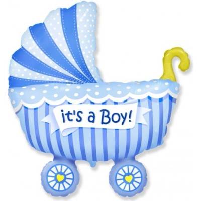 Flexmetal Fóliový balón kočík Baby Boy 80 cm