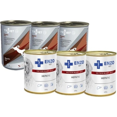 Trovet HLD Hepatic 3 x 400 g a Enzo Vet Hepatic 3 x 400 g