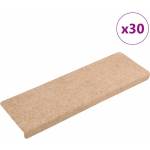 vidaXL Изтривалки за стълби, самозалепващи се, 30 бр. , 65x21x4 см, светлокафяви, с правоъгълен ръб (3365691)