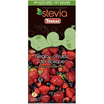 Torras Stevia Hořká čokoláda s lesním ovocem 125 g