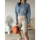 Sim Fashion Rebrované push-up legíny Grey Krémová