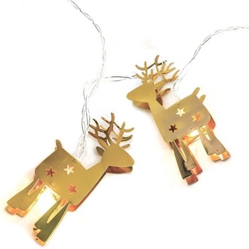 ACA Lighting LED vianočné girlanda soby teplá biela 2x batéria AA 160 cm IP20