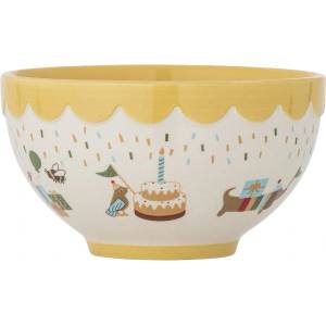 Bloomingville Mini Жълта/кремава глинена детска купичка ø 13, 5 cm Celebrate - Bloomingville Mini (82063156)
