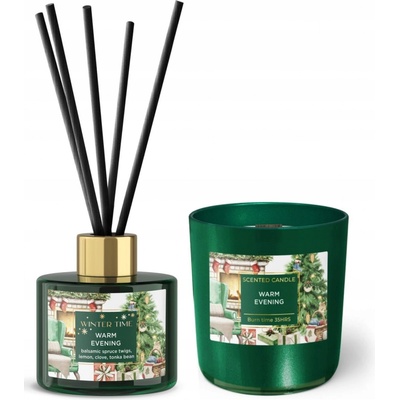 Bartek Set WINTER TIME WARM EVENING sviečka 150 g + difuzér 100 ml