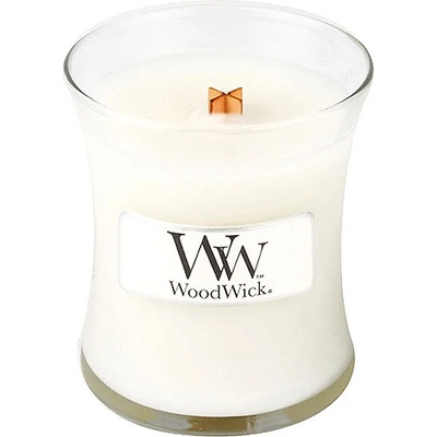 WoodWick Linen ароматна свещ с дървен фитил 85 гр