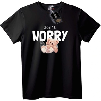 NOONEBRAND Тениска Не се Притеснявай Мечка - XL, Black