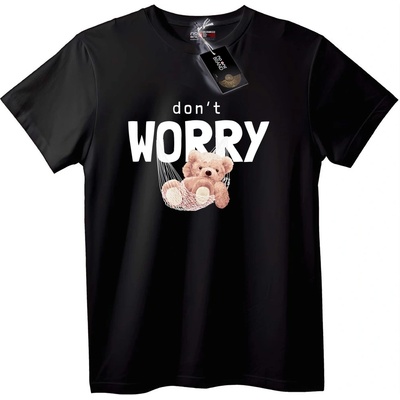 NOONEBRAND Тениска Не се Притеснявай Мечка - XL, Black