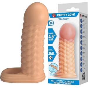  Релефен пенис удължител, геометрична текстура, 12, 5см. - Pretty Love Wolfram (D-246163)