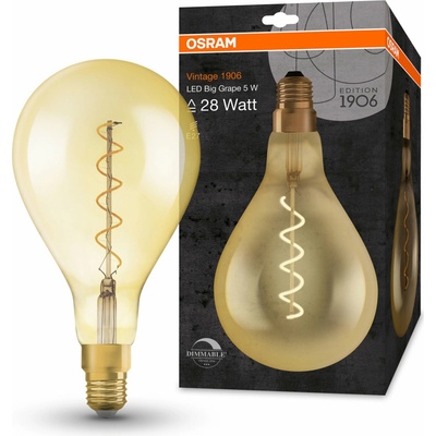 Osram špirálovitá LED stmievateľná žiarovka E27 4 W VINTAGE, teplá biela 4058075269705