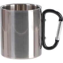bino Hrnek kovový s karau stříbrný černá karabina sublimace termotransfer 300 ml
