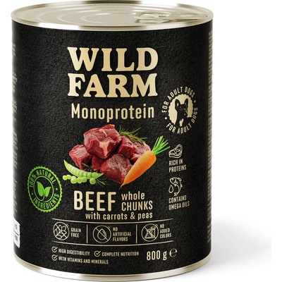 WILD FARM Монопротеинова говежда храна 800 г хипоалергенна храна за кучета