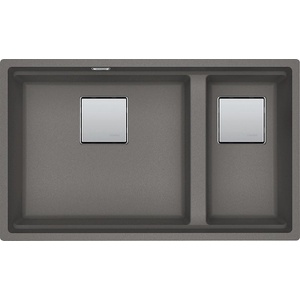 Franke Гранитна мивка под плот Mythos Kubus, две корита, 760х460, цвят Stone Grey (125.0529.875) Мивка за вграждане