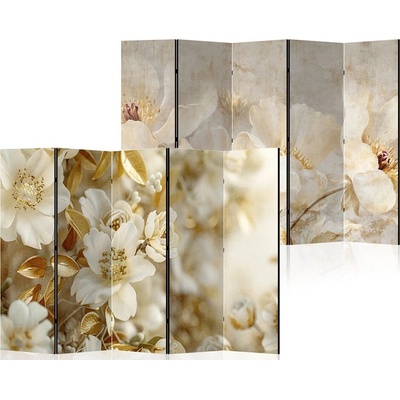 Fabulo 5-dílný Elegantní květy / Zlaté květy 172 x 225 cm odlišný design na jednotlivých stranách