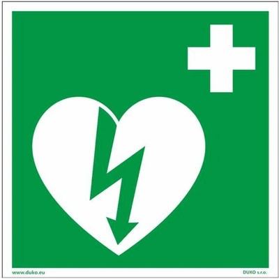 DUKO DEFIBRILÁTOR Formát: 150 x 150 mm, Materiál: samolepící vinylová fólie