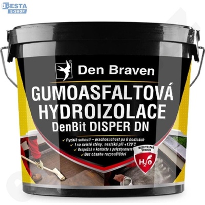 Den Braven Gumoasfaltová hydroizolace DenBit DISPER DN, kbelík 5 kg, černá – Sleviste.cz