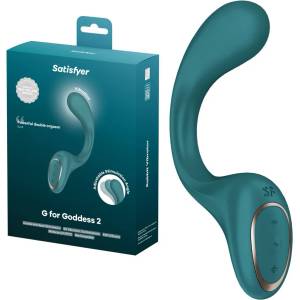  Вибратор за G-точка и клитор, гъвкав и мощен, 18, 8см. - G for Goddess 2 Green (SATISFY565)