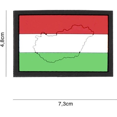 NÁŠIVKA 3D HUNGARY SO SUCHÝM ZIPSOM (4,8 x 7,3 cm)
