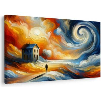 Obraz osamělý dům v bouři - 90x60