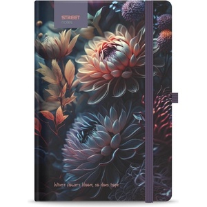 STREET Тетрадка с подложка STREET Flowers Blossom A/5 96 страници с гумена твърда корица 778080 (778080)