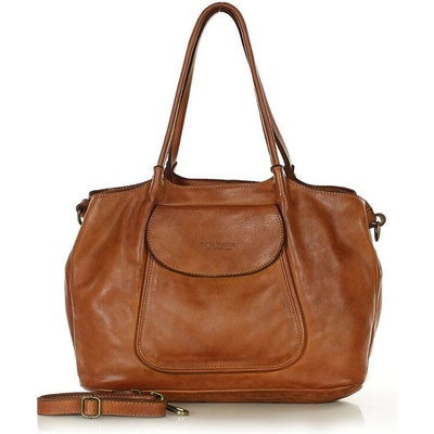Mazzini Marco kožená shopper kabelka camel v86a hnedá