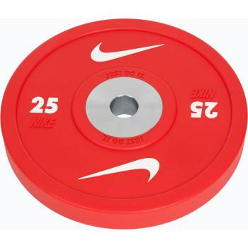 Nike strength Бъмпър тежести Nike Strength Pro Urethane Bumper Plates 25 kg red/white