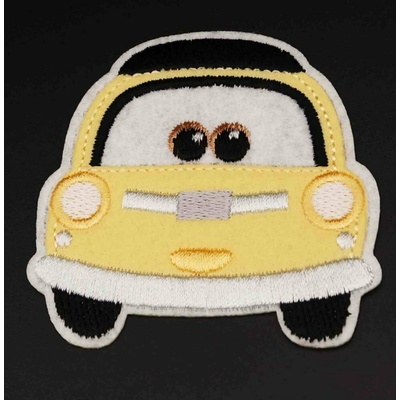 Nažehľovacia záplata - Auto Luigi - 7×7 cm - žltá
