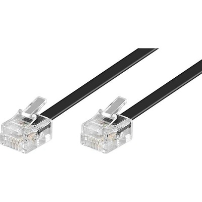 PremiumCord TK6-03B telefonní rovný 6P4C (RJ-11) plug - 6P4C (RJ-11) plug, 3m, černý