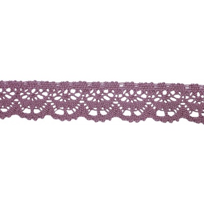 Bavlněná paličkovaná krajka2025/23mm lila/5m