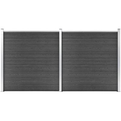 ZBXL Sada plotových dílců WPC 353 x 186 cm černá