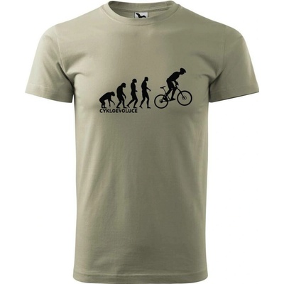 Dobrý Triko pánské tričko Evoluce cyklista Světle khaki