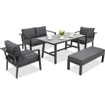 Garden Point Алуминиеви градински мебели Sydney Apetito 4 с пейка Garden Point антрацит (GAP315-4L)