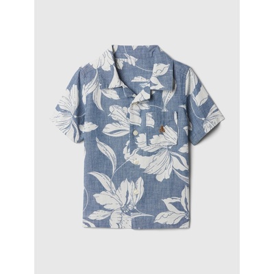 GAP 408434-02 dětská vzorovaná oxford košile modrá
