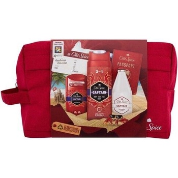 Old Spice Captain sprchový gel a šampon 2 v 1 250 ml + balzám po holení 100 ml + deostick 50 ml + kosmetická taška dárková sada