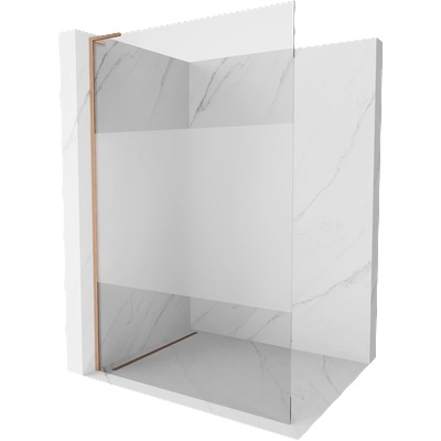 Mexen Kioto L стена за душ Walk-in 100 x 200 см, прозрачно/мраз, четкан мед - 800-100-103-65-35 (800-100-103-65-35)