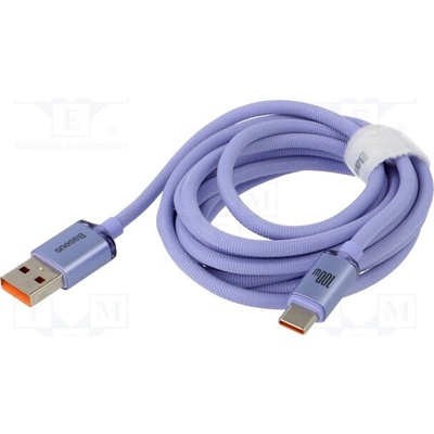 Baseus CAJY000505 USB 2.0, USB A vidlice, USB C vidlice, 2m, fialový