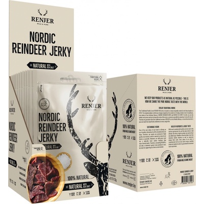 RENJER Traditional Nordic Reindeer Sobí Jerky Sea Salt 300 g