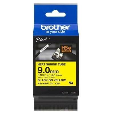 TZ páska HSe-621E žlutá-černá 9 mm x 1 5 m smršťovací BROTHER 23330