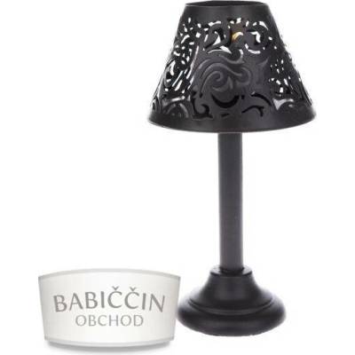 Kovový svícen 16 cm - lampa černá