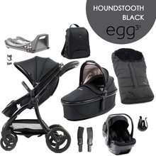 Egg 3 SET 8v1 Houndstooth Black 2024 korba autosedačka adaptér báze fusak batoh držák nápojů