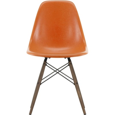 Vitra Eames Fiberglass DSW red orange / dark maple