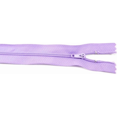 Nedeliteľný jemný plastový špirálový zips (veľkosť číslo 3) rôzne farby - dĺžka 12 cm - 60 cm 40 cm Svetlo Fialová