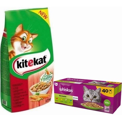 Kitekat s hovädzím mäsom zeleninou 12 kg
