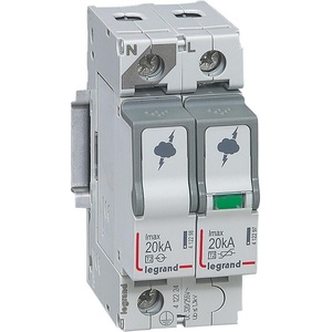 Legrand Катоден отводител тип 2 SPD 20kA 320V 1P+N L - 412224 (412224)